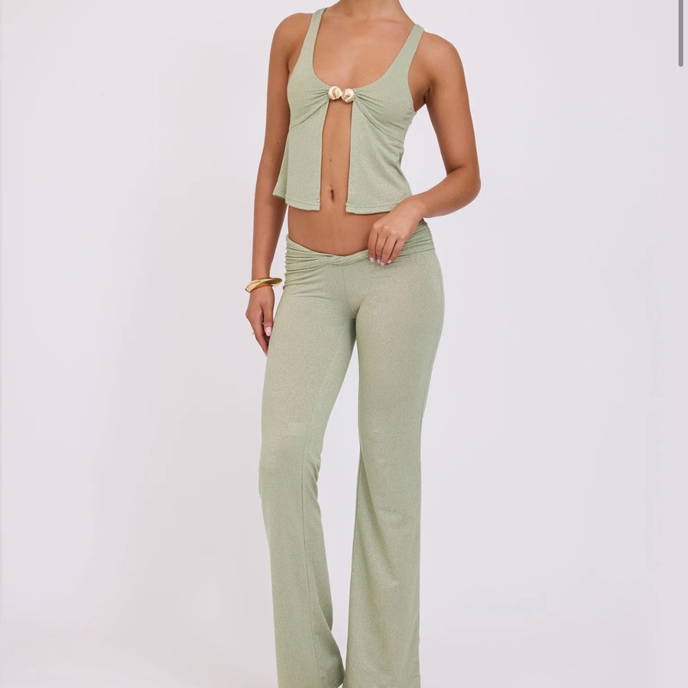 Tiger Mist Amethyst Pant in Green Sparkl
